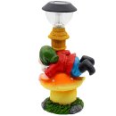 Wichtelstube-Kollektion Gartenzwerg Alfred LED Solar Gartendeko Solarleuchten für den Garten, Gartenfigur mit Solarlampe Beleuchtung Dekofigur 25 x 23 x 39cm