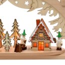 Holz Schwibbogen "Waldwichtel Szene" innen beleuchtet (Premiumholz) 57 x 9 x 38 cm 230 V Kabel; 10 flammig; SPK;