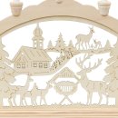 Wichtelstube-Kollektion Holz Schwibbogen Lichterbogen Wildfütterung XL 58cm Schwippbogen Weihnachten Weihnachtsbogen Schwibbogen Weihnachten 7 Kerzen 230V Anschluss