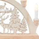 Wichtelstube-Kollektion Holz Schwibbogen Lichterbogen Waldkirche und Rehe XL 58cm Schwippbogen Weihnachten Weihnachtsbogen Schwibbogen Weihnachten 7 Kerzen 230V Anschluss
