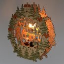 Wichtelstube-Kollektion Fensterbild beleuchtet Wichtel am Lager Weihnachtsdeko für das Fenster Holz, 29,5 x 5 x 30cm Fensterbilder Weihnachten