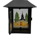 Metall Laterne mit Weihnachtsmotiven rechteckig (handbemalt) 3-fach sort. 12 x 12 x 16 cm