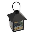 Metall Laterne mit Weihnachtsmotiven rechteckig (handbemalt) 3-fach sort. 12 x 12 x 16 cm