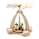 Wichtelstube-Kollektion Holz Tischpyramide  "Waldwichtel" für 4 Teelichte, hochwertige WEihnachtliche Holzdeko,  14 x 18 x 24 cm