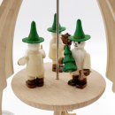 Wichtelstube-Kollektion XL Weihnachtspyramide aus feinsten Buchenholz Pyramiden teelichter, Waldwichtel , 2 Etagen, 20 x 24 x 35 cm  XXL Pyramide Weihnachten