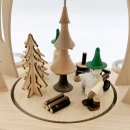 Wichtelstube-Kollektion XL Weihnachtspyramide aus feinsten Buchenholz Pyramiden teelichter, Waldwichtel , 2 Etagen, 20 x 24 x 35 cm  XXL Pyramide Weihnachten