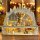 Wichtelstube Kollektion LED Schwibbogen Fachwerkhaus Kurrenden vor Weihnachtspyramide Lichterbogen Weihnachten Schwippbogen mit zusätzlichem Podest Holz