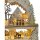 Wichtelstube Kollektion LED Schwibbogen Fachwerkhaus Kurrenden vor Weihnachtspyramide Lichterbogen Weihnachten Schwippbogen mit zusätzlichem Podest Holz