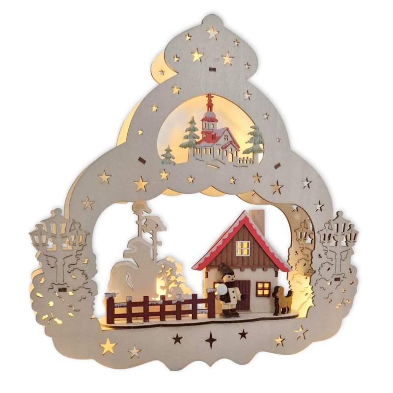 Wichtelstube-Kollektion LED Fensterbilder Weihnachten Holz Winterdorf, 34,95 €