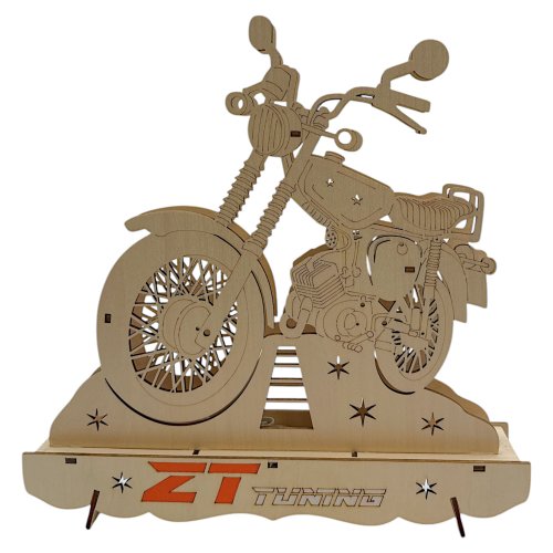 Wichtelstube-Kollektion Moped Schwibbogen S51 DDR Lichterbogen Weihnachtsgeschenk Holzdeko Weihnachten Garage Bastler Fensterbild mit LED Beleuchtung  28x5x28cm Batteriebetrieb inkl. Timer