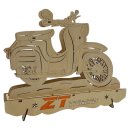 Wichtelstube-Kollektion Moped Schwibbogen Schwalbe KR51 DDR Lichterbogen Weihnachtsgeschenk Holzdeko Weihnachten Garage Bastler Fensterbild mit LED Beleuchtung 28x5x22cm Batteriebetrieb inkl. Timer