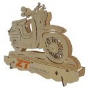 Wichtelstube-Kollektion Moped Schwibbogen Schwalbe KR51 DDR Lichterbogen Weihnachtsgeschenk Holzdeko Weihnachten Garage Bastler Fensterbild mit LED Beleuchtung 28x5x22cm Batteriebetrieb inkl. Timer