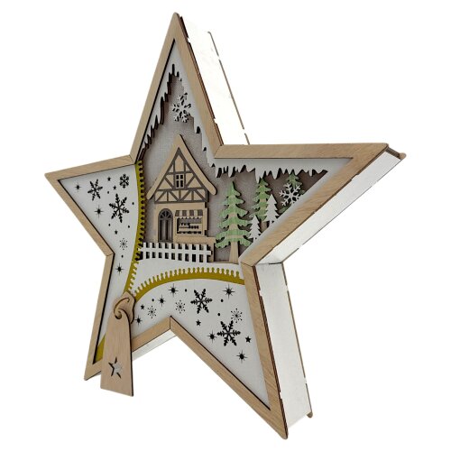 Wichtelstube-Kollektion XL LED Weihnachtsstern aus Holz, Weihnachtsde,  19,95