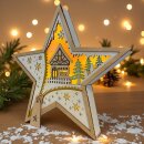 Wichtelstube-Kollektion XL LED Weihnachtsstern aus Holz,...