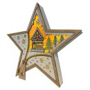 Wichtelstube-Kollektion XL LED Weihnachtsstern aus Holz, Weihnachtsdeko beleuchtet für innen 35 x 6 x 34 cm warmweiße LED Beleuchtung