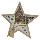 Wichtelstube-Kollektion XL LED Weihnachtsstern aus Holz, Weihnachtsdeko beleuchtet für innen 35 x 6 x 34 cm warmweiße LED Beleuchtung