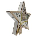 Wichtelstube-Kollektion XL LED Weihnachtsstern aus Holz, Weihnachtsdeko beleuchtet für innen 35 x 6 x 34 cm warmweiße LED Beleuchtung