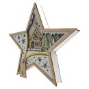 Wichtelstube-Kollektion XL LED Weihnachtsstern aus Holz, Weihnachtsdeko beleuchtet für innen 35 x 6 x 34 cm warmweiße LED Beleuchtung