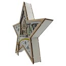Wichtelstube-Kollektion XL LED Weihnachtsstern aus Holz, Weihnachtsdeko beleuchtet für innen 35 x 6 x 34 cm warmweiße LED Beleuchtung