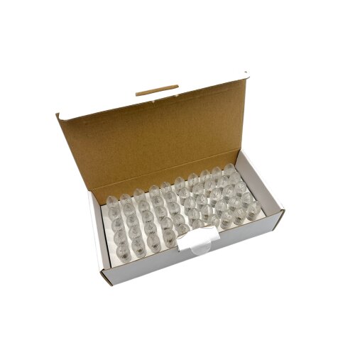 50x Narva Riffelkerze12 Volt 2 Watt Sockel E10, Klar