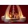 Wichtelstube-Kollektion Weihnachtspyramide für 4 Teelichter Teelichter 24cm mit handwerklich gestalteten "Schneemannfiguren" Größe: ca. 14x18x24cm