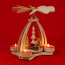 Wichtelstube-Kollektion Weihnachtspyramide f. Teelichter 24cm mit "Waldleute" Pyramide Teelichter
