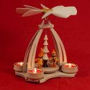 Wichtelstube-Kollektion Weihnachtspyramide für Teelichter "Laternenkinder", weihnachtliche Holzdeko Größe: ca. 24 cm