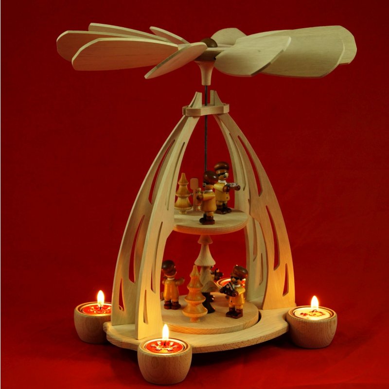 Wichtelstube-Kollektion XL Weihnachtspyramide f. Teelichter 35cm 