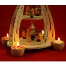 Wichtelstube-Kollektion XL Weihnachtspyramide f. Teelichter 35cm "Bäckerei im Erzgebirge" Buchenholz Teelichtpyramide Weihnachten