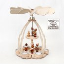 Wichtelstube-Kollektion XXL Weihnachtspyramide f. Teelichter, Pyramide Weihnachten aus feinsten Buchenholz Teelichtpyramide, Weihnachtsdeko Holz