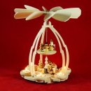 Wichtelstube-Kollektion Weihnachtspyramide "Winterfiguren" Pyramide Teelichter  Holz 24 x 24 x 35 cm