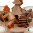 Wichtelstube-Kollektion Weihnachtspyramide Tischpyramide Buche "Waldleute" 24 x 24 x 35 cm
