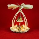 Wichtelstube-Kollektion Weihnachtspyramide Schneemannfiguren Pyramide Weihnachten aus Holz für Teelichter 24 x 24 x 35 cm Teelichtpyraminde aus feinsten Buchenholz