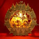 Fensterbild beleuchtet "Weihnachtsmann auf Schlitten" Original Vogtland Souvenir
