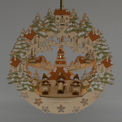Wichtelstube-Kollektion Holz Fensterbild Seiffener Kirche mit Kurrend, 34,95 €