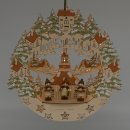 Wichtelstube-Kollektion Holz Fensterbild  Seiffener Kirche mit Kurrenden Weihnachtsdeko fürs Fenster, 30 x 6 x 28 cm inkl. Adapter 4,5 V; LED Fensterbilder Weihnachten