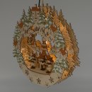 Wichtelstube-Kollektion Holz Fensterbild  Seiffener Kirche mit Kurrenden Weihnachtsdeko fürs Fenster, 30 x 6 x 28 cm inkl. Adapter 4,5 V; LED Fensterbilder Weihnachten