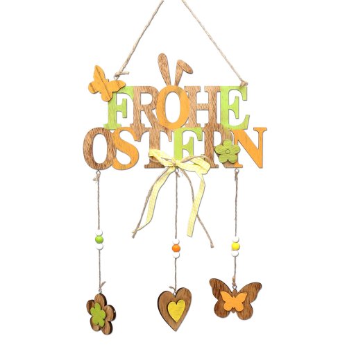 Türschild Anhänger "Frohe Ostern" Fensterschmuck braun/bunt 40*26cm