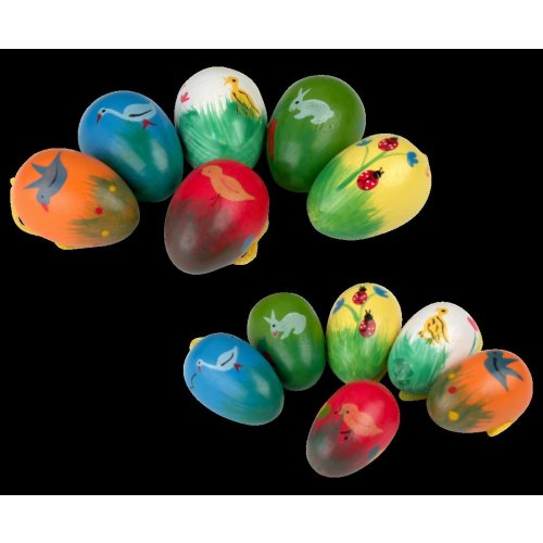 Baumschmuck Eier farbig - handbemalt 4 cm - 6er Set