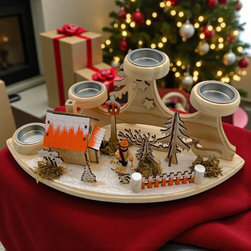 Wichtelstube-Kollektion Adventskranz Teelichthalter 
