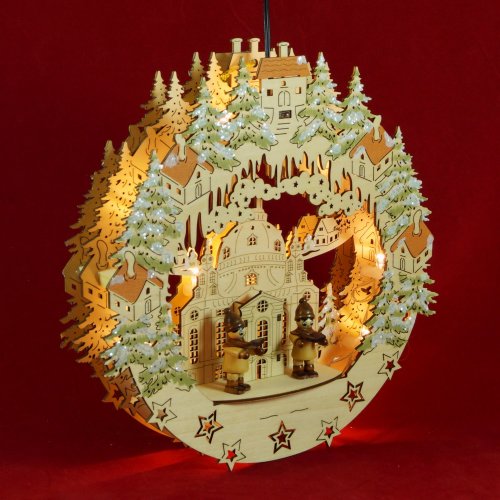 3D LED Fensterbild "Frauenkirche Dresden" inkl. Trafo Original Vogtland Souvenir