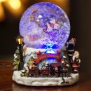 XL LED Schneekugel Weihnachten elektrischer Schneewirbel, viele Melodien und Farbwechsel Glitzerkugel