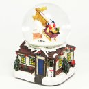 XL LED Schneekugel Weihnachten elektrischer Schneewirbel, viele Melodien und Farbwechsel Weihnachtshaus Glitzerkugel