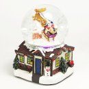 XL LED Schneekugel Weihnachten elektrischer Schneewirbel, viele Melodien und Farbwechsel Weihnachtshaus Glitzerkugel