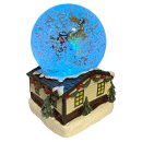 XL LED Schneekugel Weihnachten elektrischer Schneewirbel, viele Melodien und Farbwechsel Weihnachtshaus Glitzerkugel