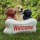 Wichtelstube-Kollektion Hundewelpen Innenbeleuchtet Solar Hunde Deko Figur Garten