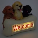 Wichtelstube-Kollektion Hundewelpen Innenbeleuchtet Solar Hunde Deko Figur Garten