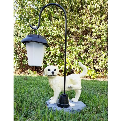 Gartenfigur Dekoration Gartendeko Solarlampe Gartenlampe  Hund Laterne 8119 