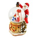 LED Schneekugel "Santa Claus" elektr. Schneewirbel, viele Melodien und Farbwechsel