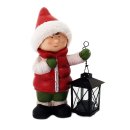 Wichtelstube-Kollektion XL Deko Figur Winterkinder Mädchen Weihnachtsfigur 30cm Tonfigur Weihnachten Gartenfigur